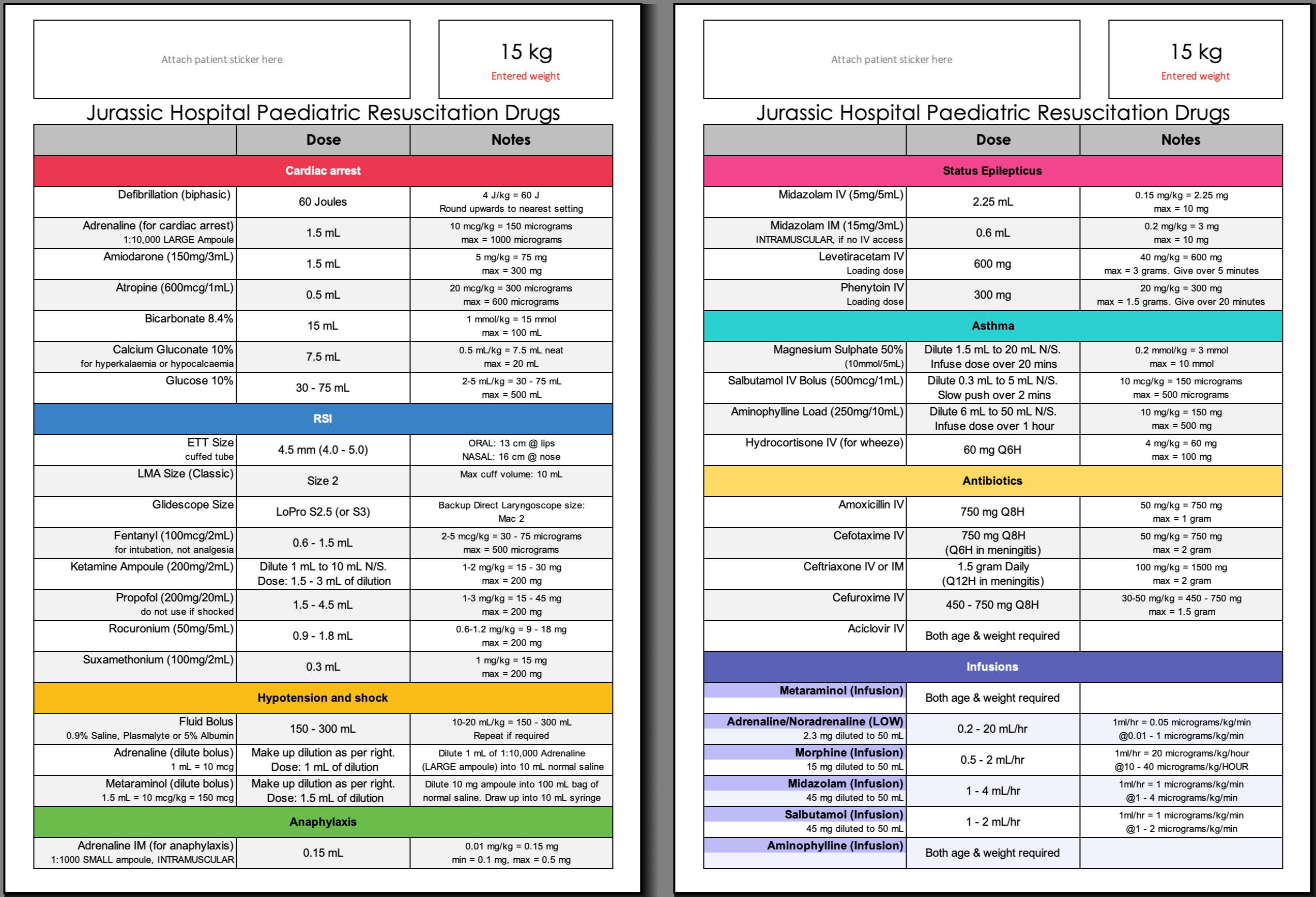 Printed drug sheets